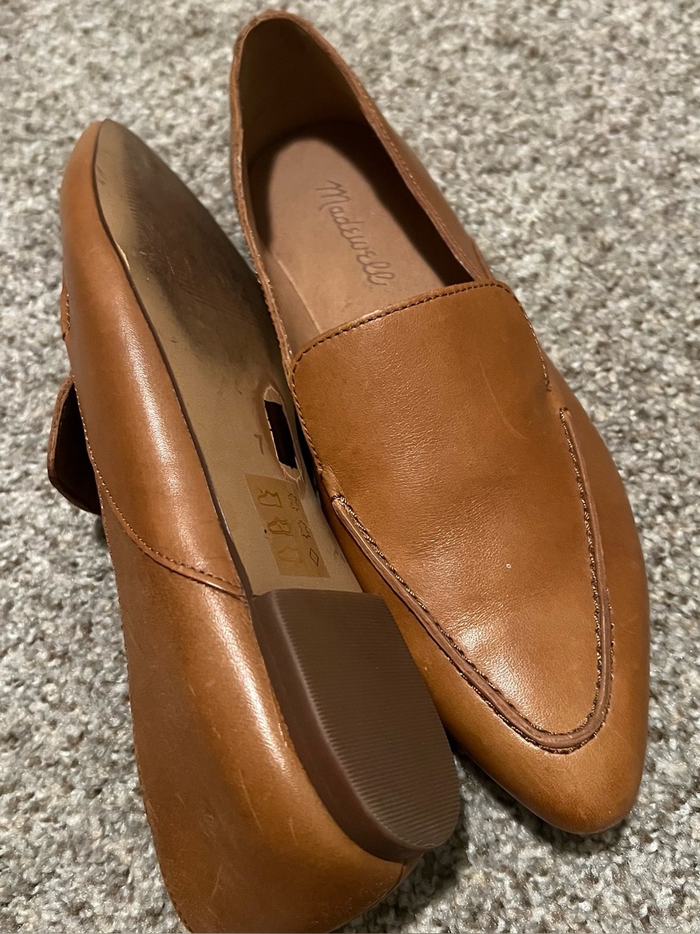 Madewell Cognac Brown Leather Pointed Slip-On Loafers Size 7 - Picture 6 of 11